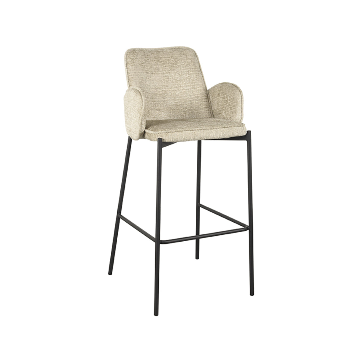 LABEL51 Bar stool Joni - Beige - Velvet - Seat height 78 cm |