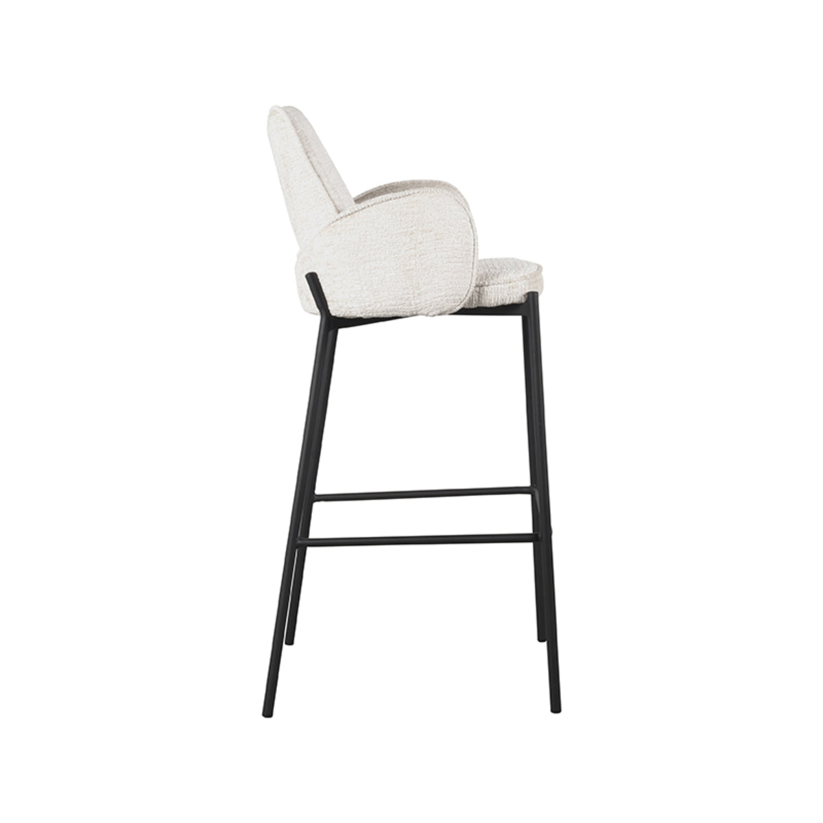 LABEL51 Bar stool Joni - Cream - Velvet - Seat height 78 cm |