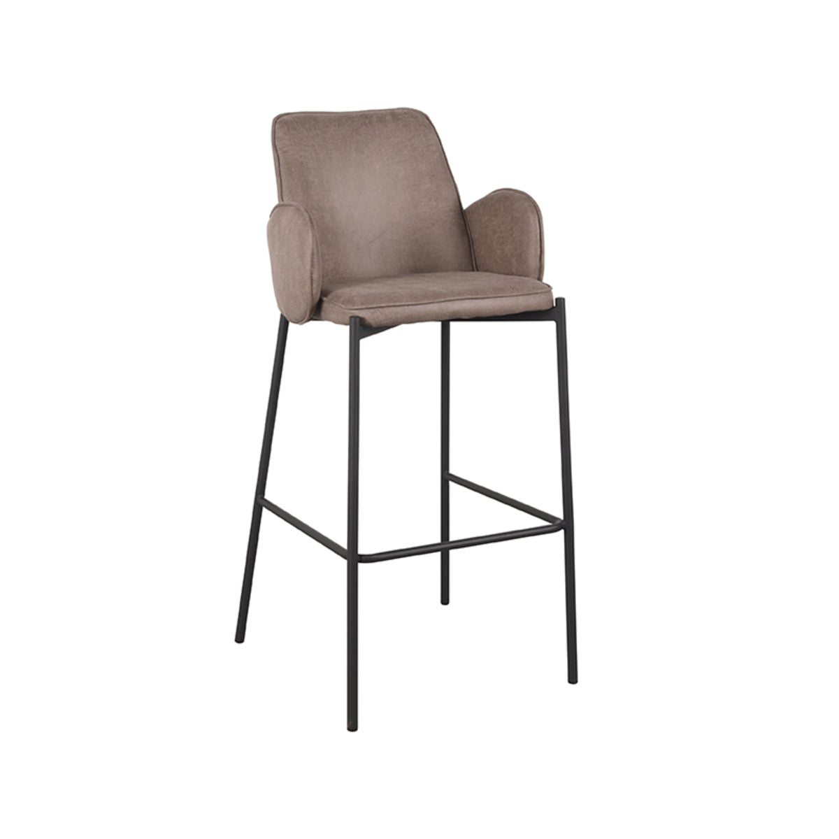 LABEL51 Bar stool Joni - Taupe - Microfiber - Seat height 78 cm