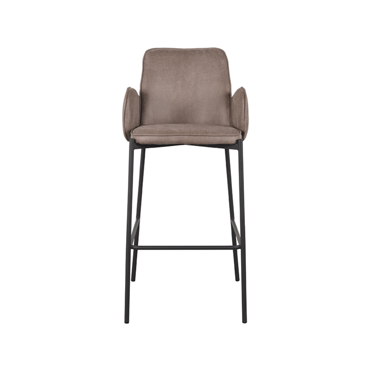 LABEL51 Bar stool Joni - Taupe - Microfiber - Seat height 78 cm