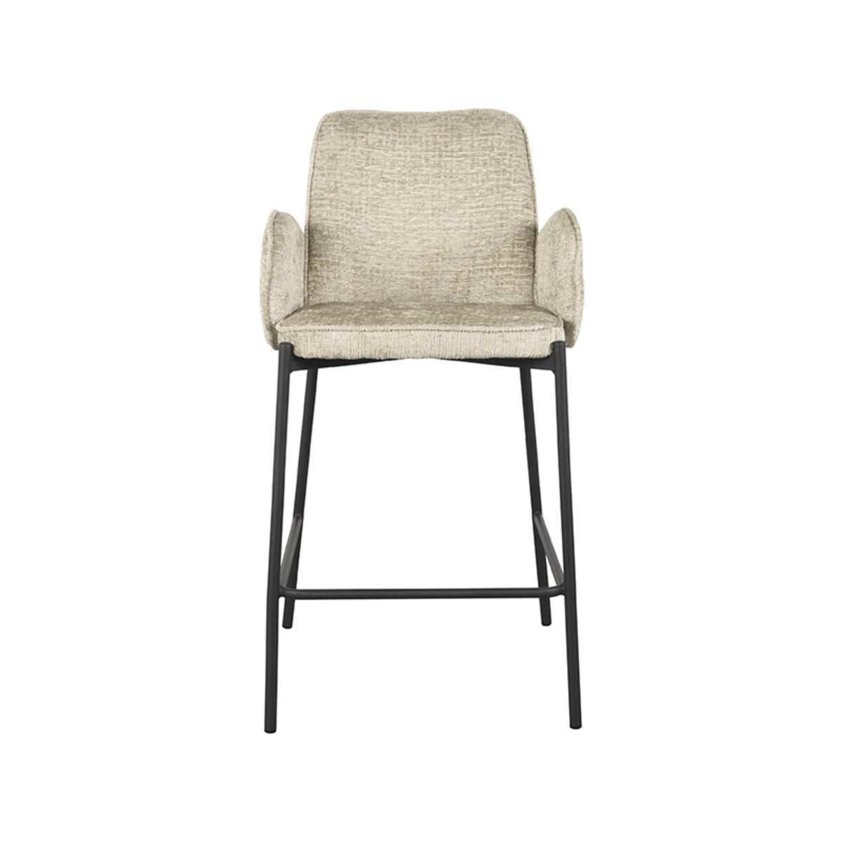 LABEL51 Bar stool Joni - Beige - Velvet - Seat height 65 cm |