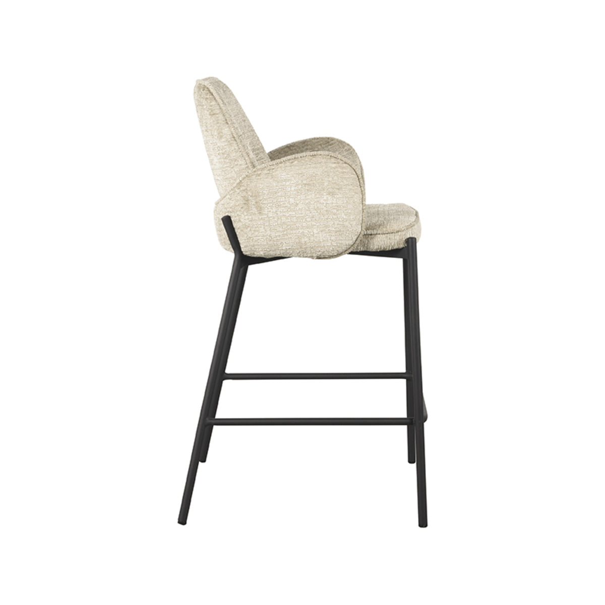 LABEL51 Bar stool Joni - Beige - Velvet - Seat height 65 cm |