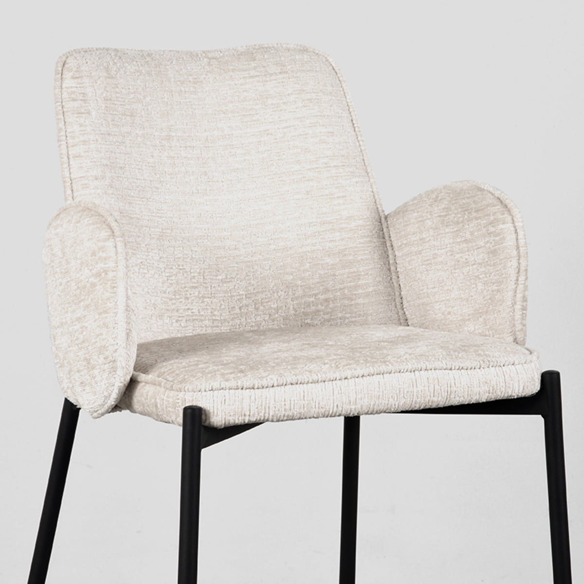LABEL51 Bar stool Joni - Cream - Velvet - Seat height 65 cm |