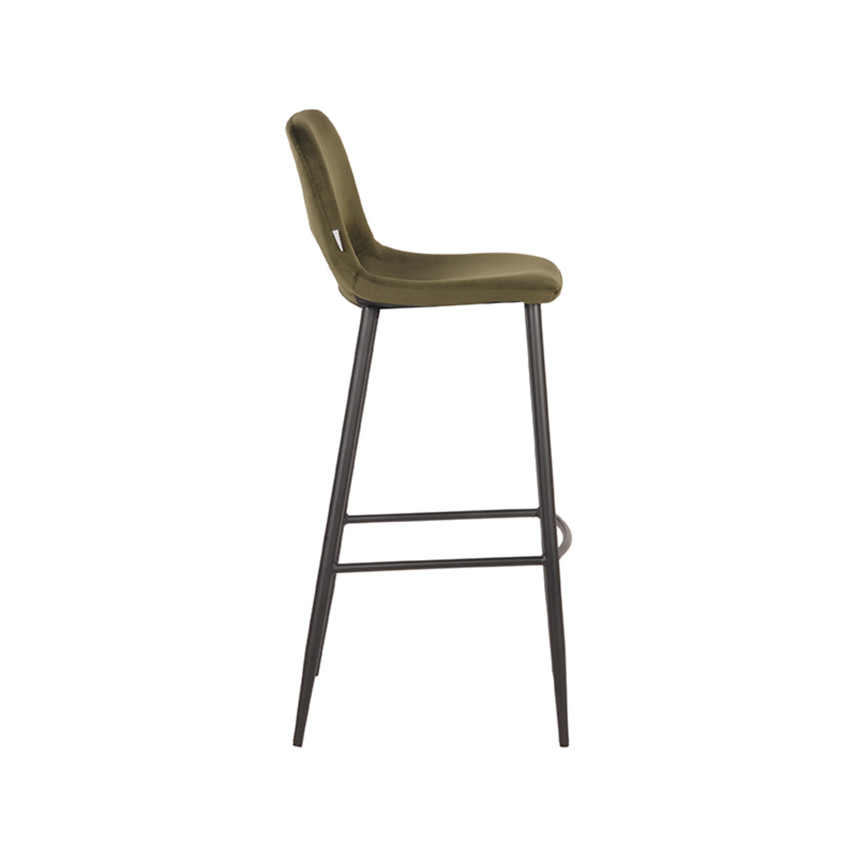 LABEL51 Bar stool Josh - Army green - Velvet - Seat height 78 |