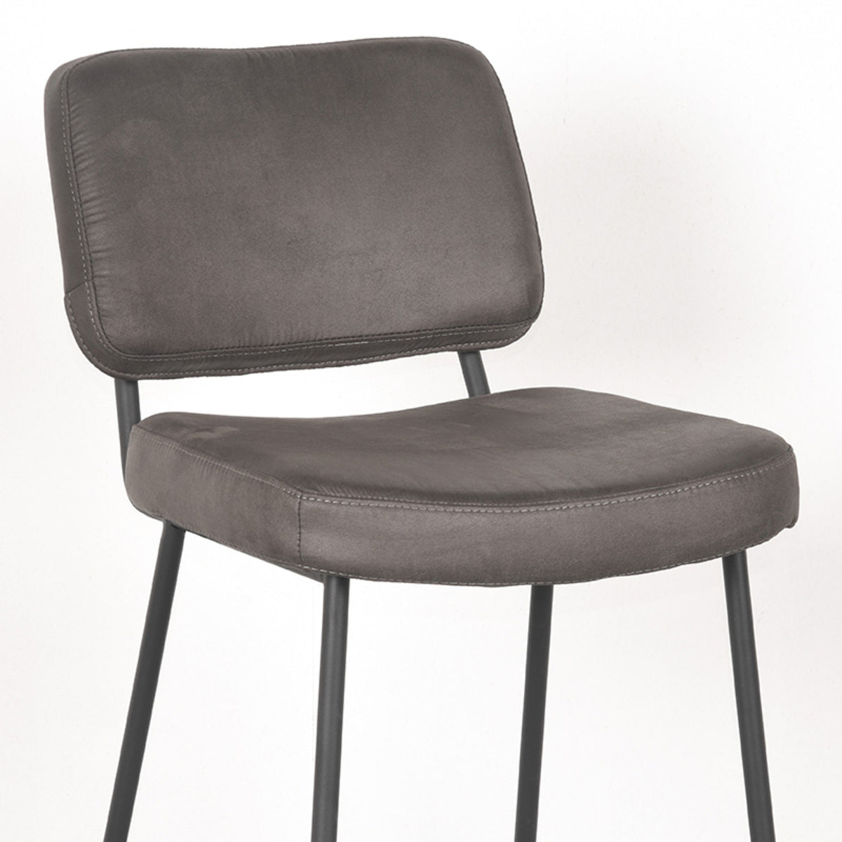 LABEL51 Bar stool Noah - Anthracite - Microfiber - Seat height 78