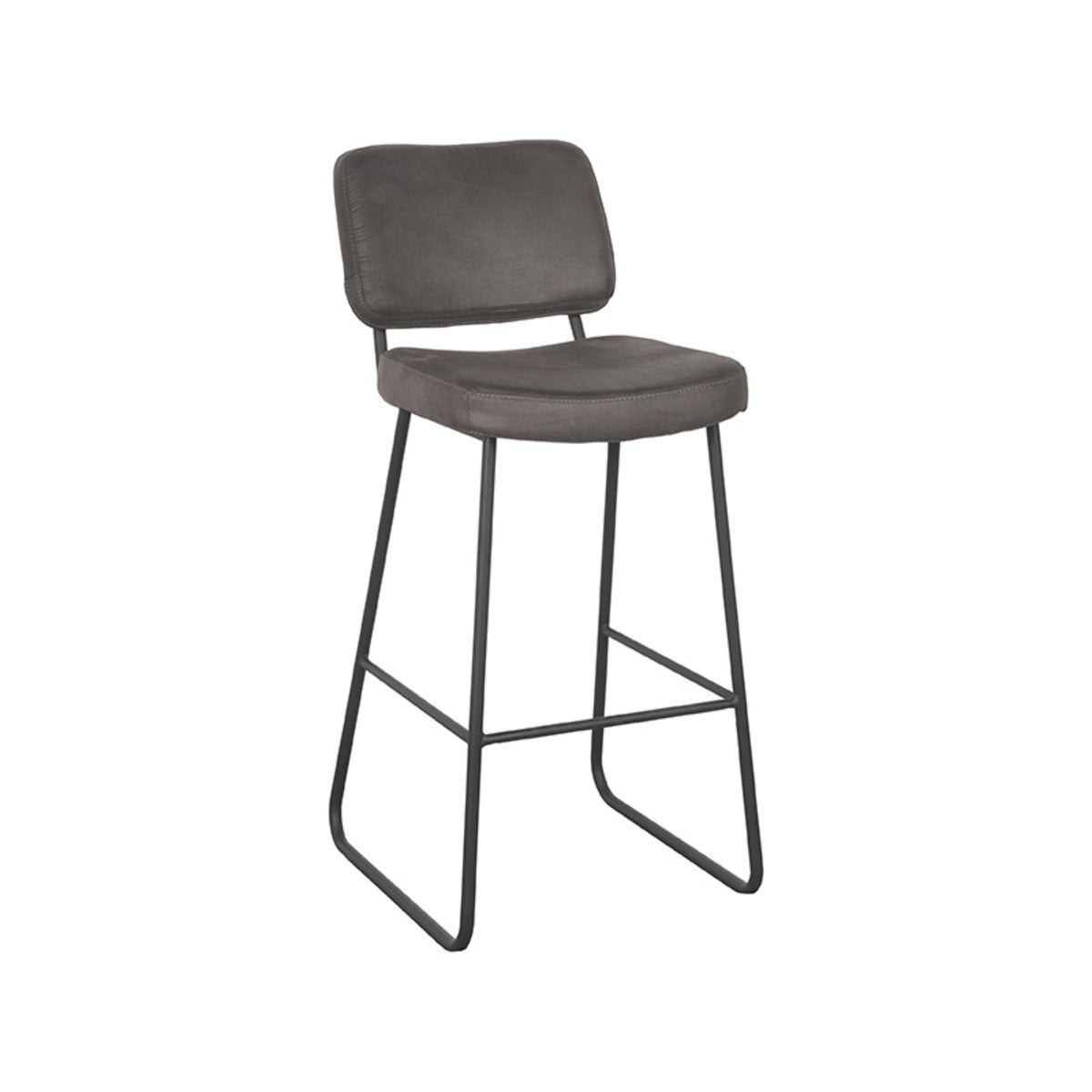 LABEL51 Bar stool Noah - Anthracite - Microfiber - Seat height 78