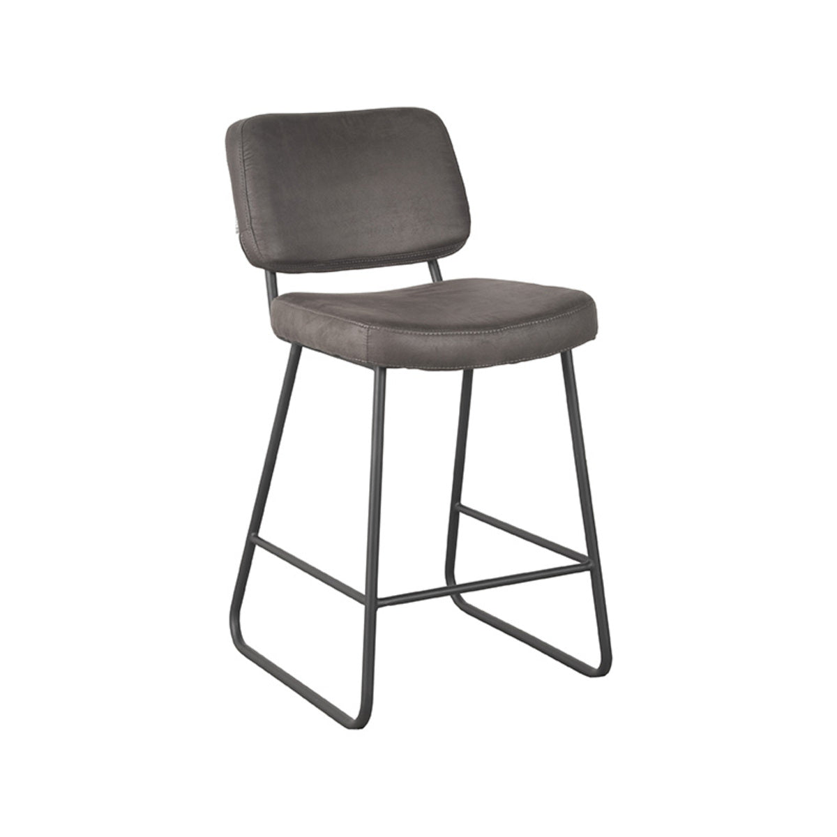 LABEL51 Bar stool Noah - Anthracite - Microfiber - Seat height 65