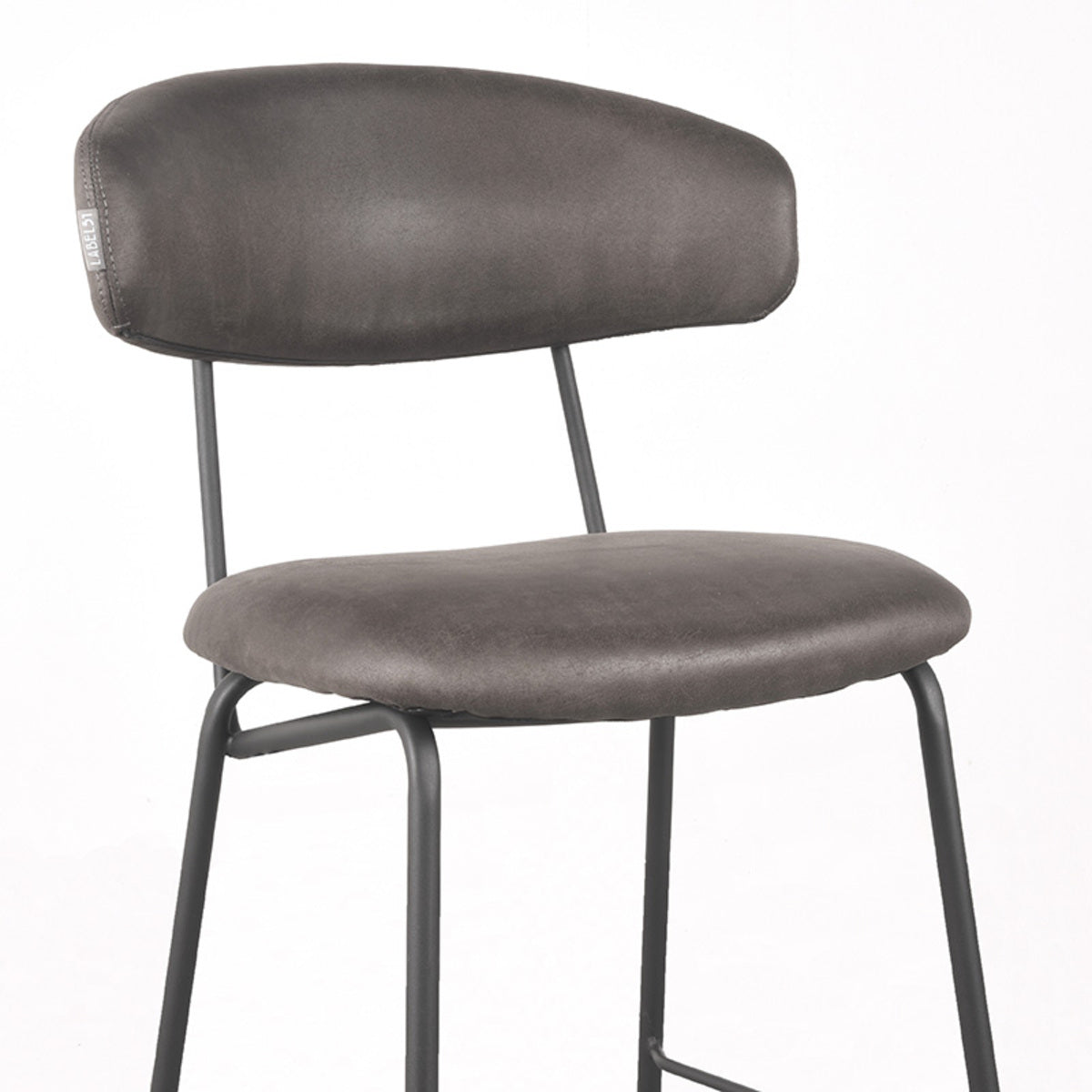 LABEL51 Bar stool Zack - Anthracite - Microfiber - Seat height 65