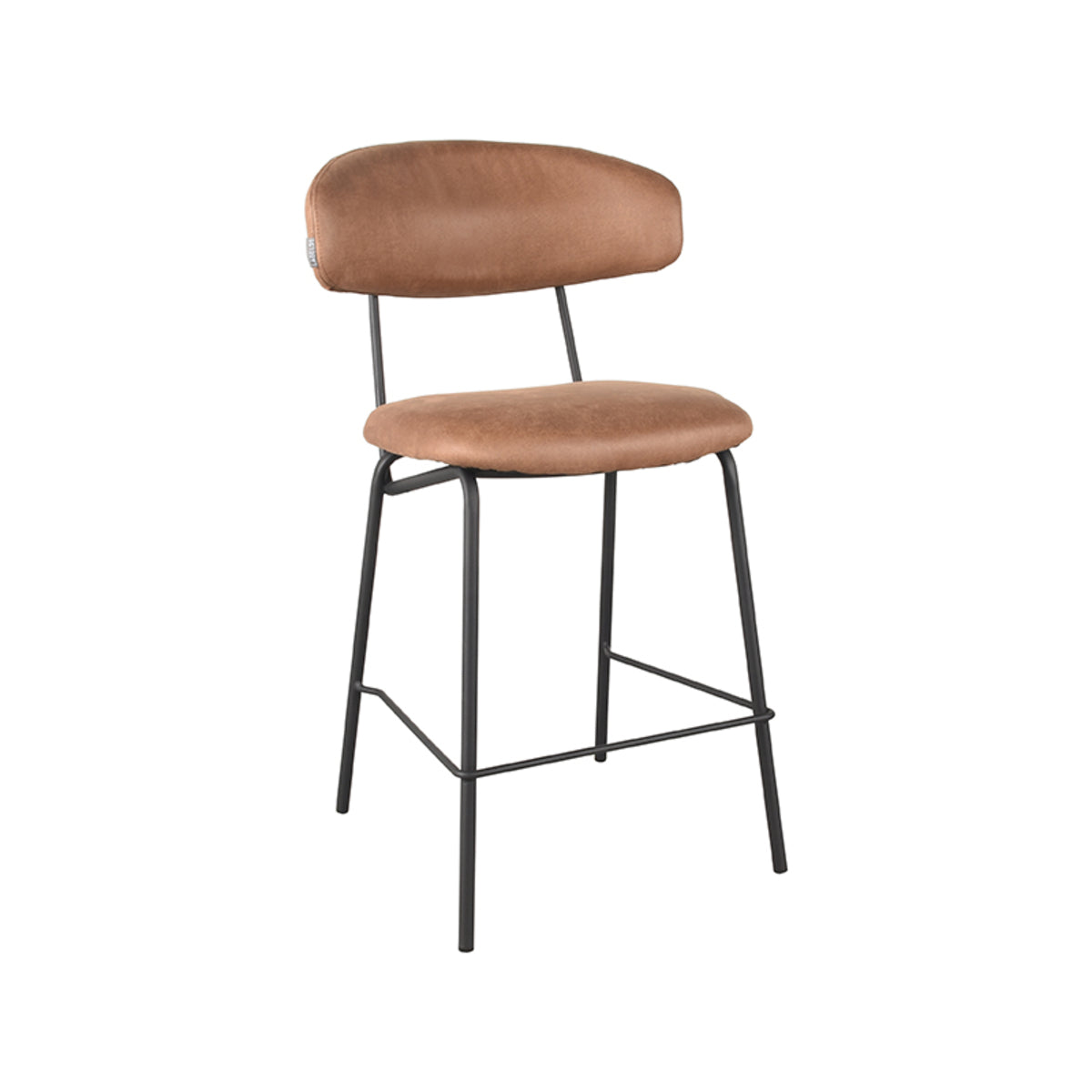 LABEL51 Bar stool Zack - Cognac - Microfiber - Seat height 65 |