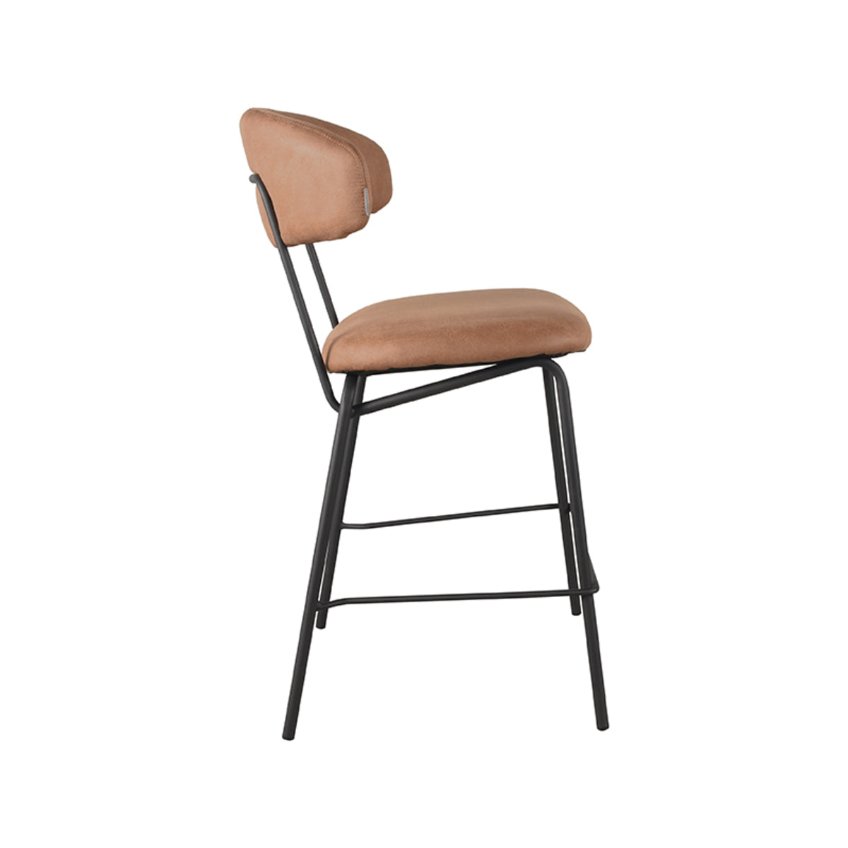 LABEL51 Bar stool Zack - Cognac - Microfiber - Seat height 65 |