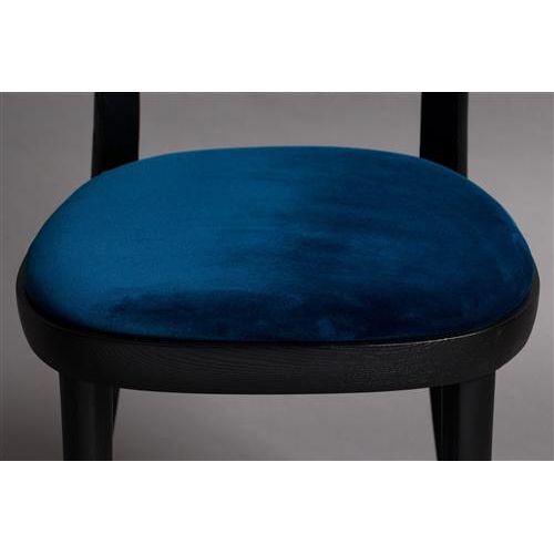 Chair brandon black/dark blue | 2 stuks