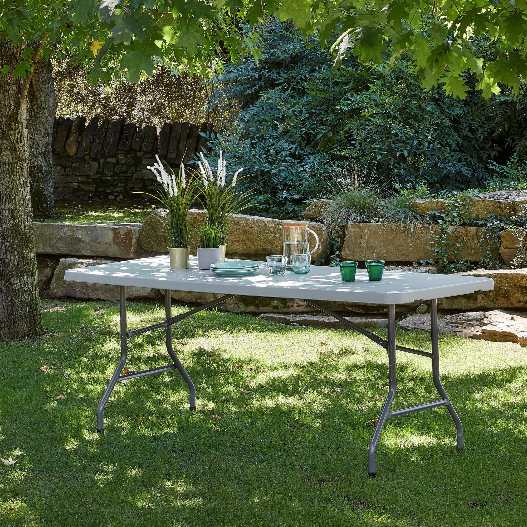 Garbar chopin rechthoekige opvouwbare tafel 180x75 bruin