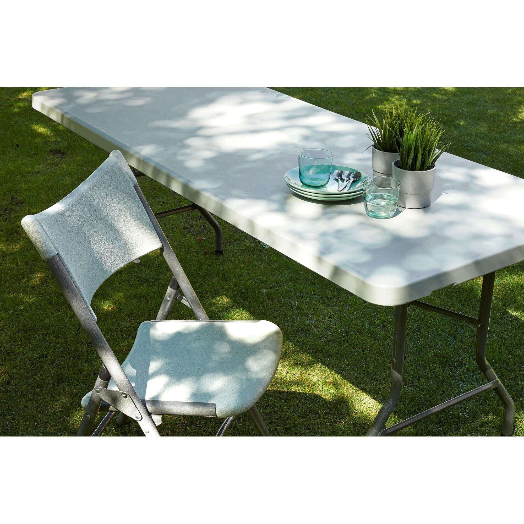 Garbar chopin rechthoekige opvouwbare tafel 180x75 grijs