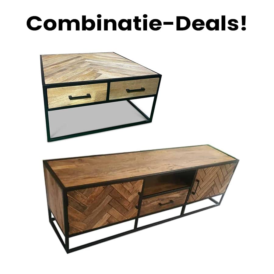 Recife combination deal TV cabinet and coffee table natural