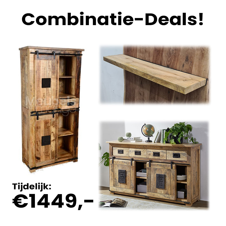 Combination Deal Rio Sideboard + Bookcase + Hanging Shelf