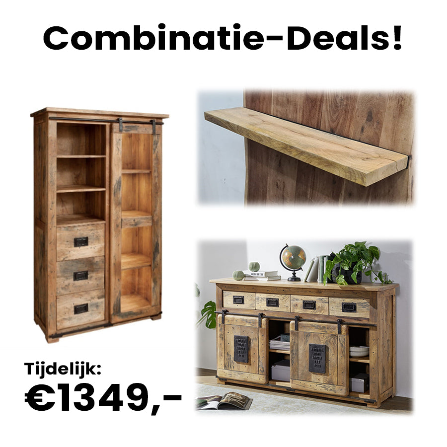 Combination Deal Rio Sideboard + Display Cabinet + Hanging Shelf