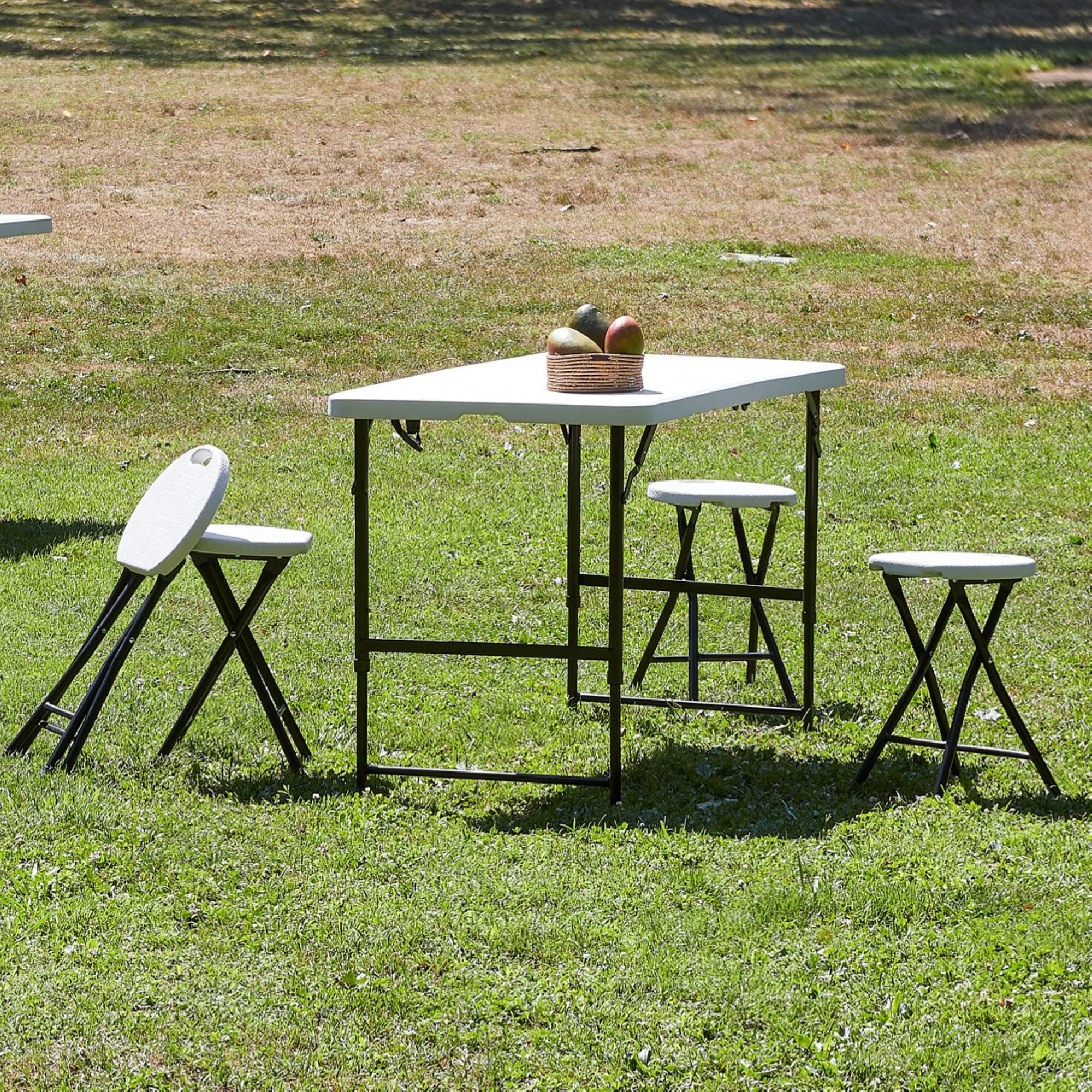 Garbar Simple low folding stool inside, white outside