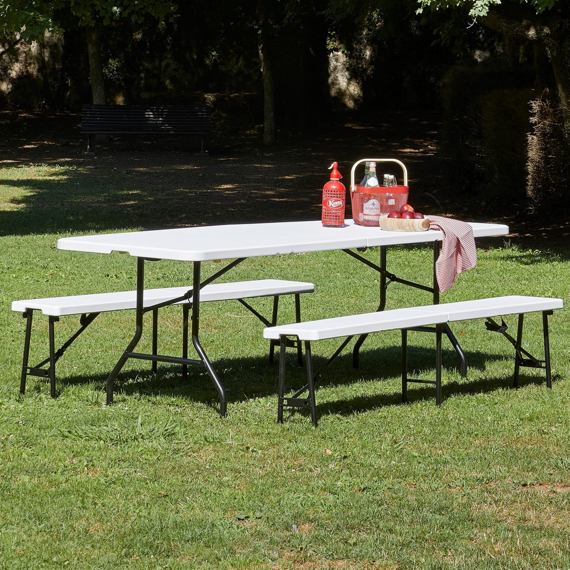 Garbar easrechthoekige opvouwbare tafel 243x76 wit