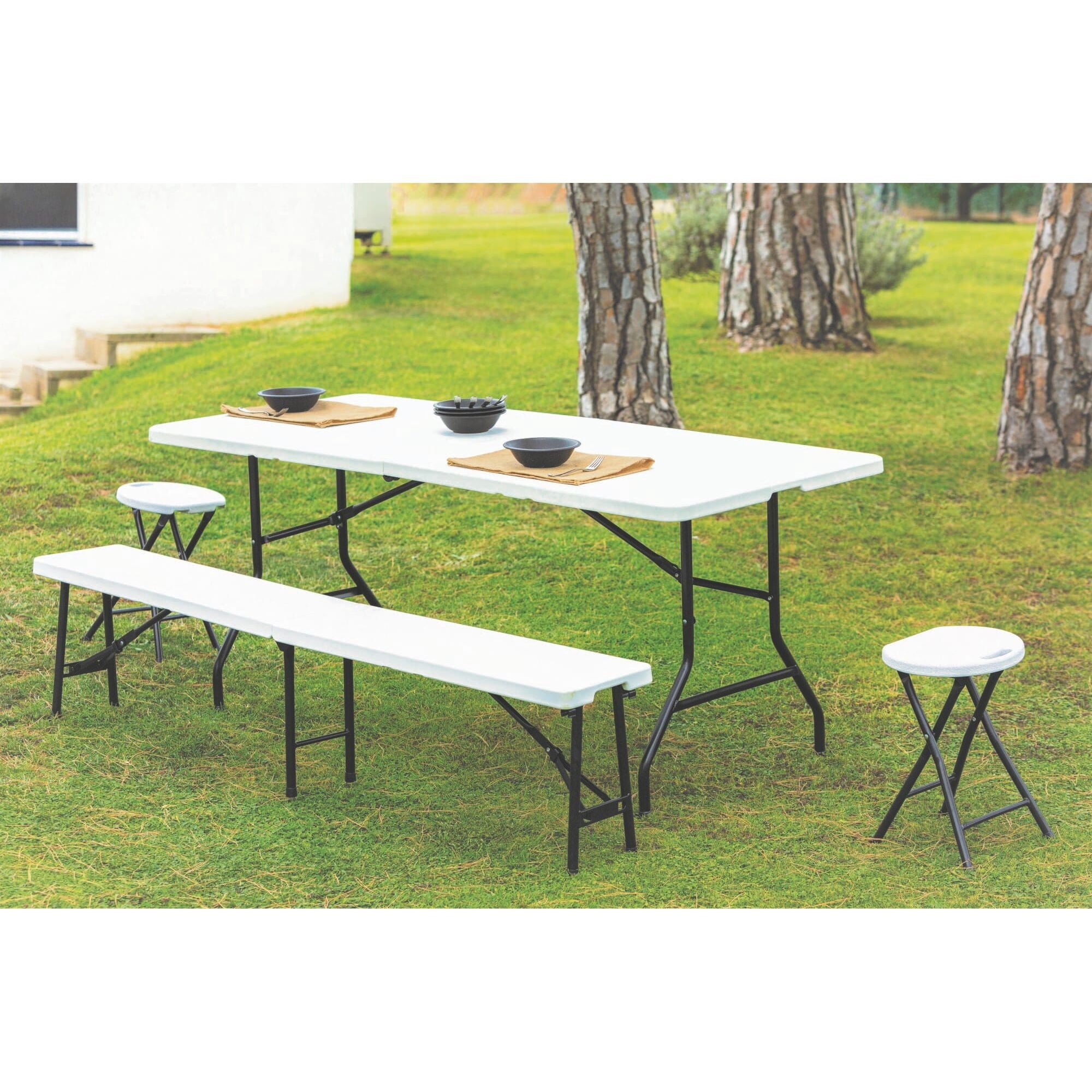 Garbar easrechthoekige opvouwbare tafel 75 5x49 5 wit