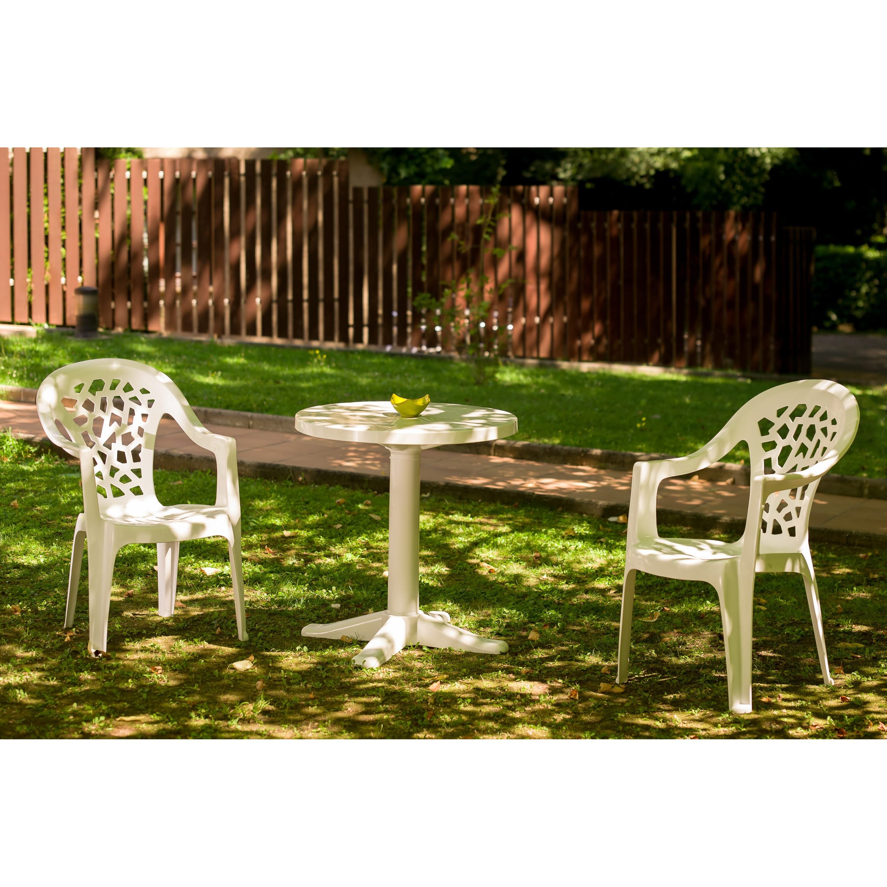 Garbar esculapi square outdoor table 70x70 white