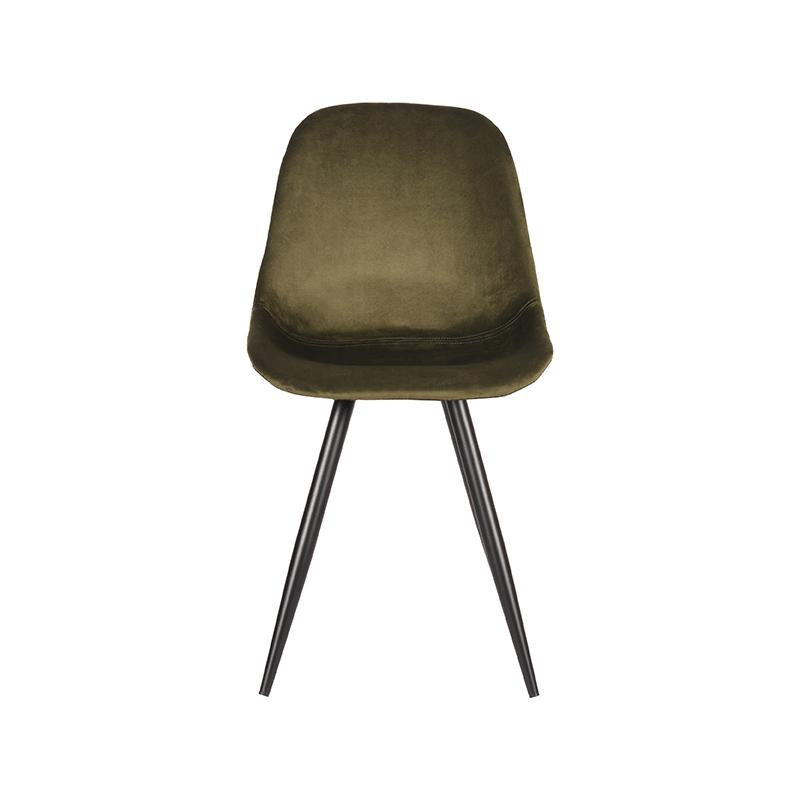 LABEL51 Dining room chair Capri - Army green - Velvet | 2 pieces