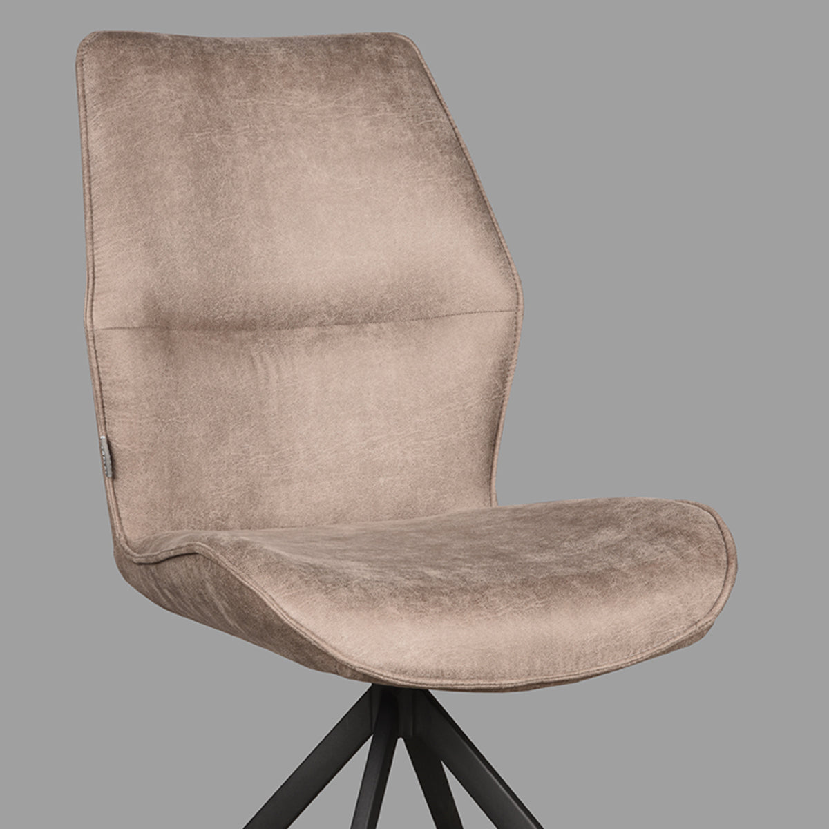 LABEL51 Dining room chair Comfy - Taupe - Micro Suede - Black