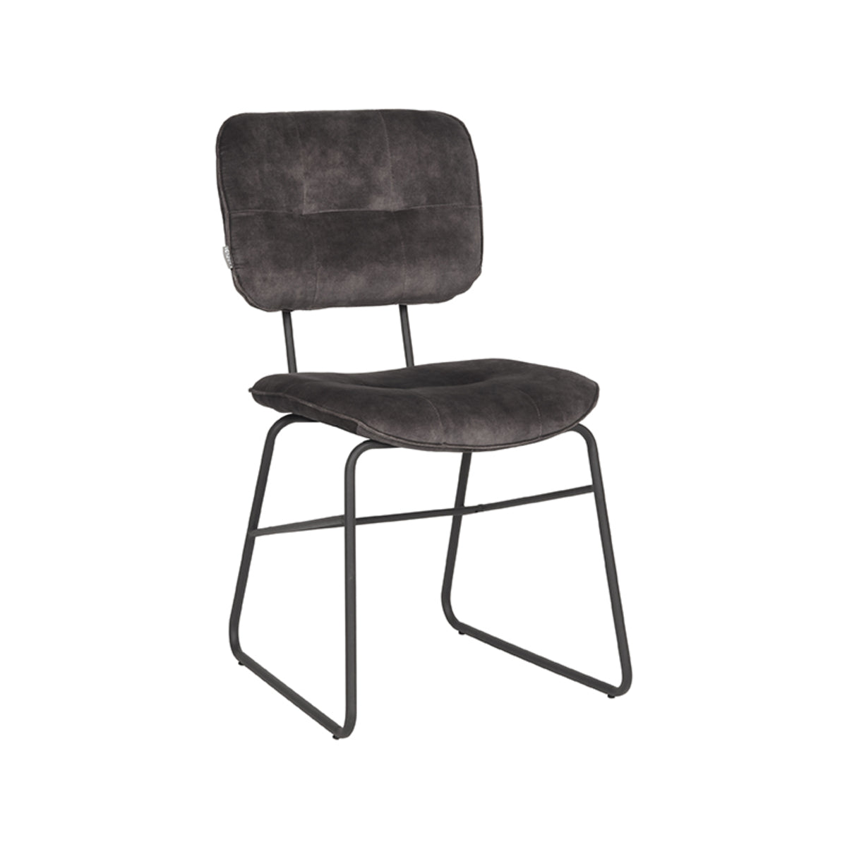 LABEL51 Dining room chair Dez - Anthracite - Velours | 2 pcs
