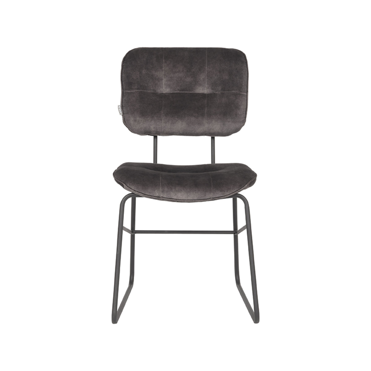 LABEL51 Dining room chair Dez - Anthracite - Velours | 2 pcs