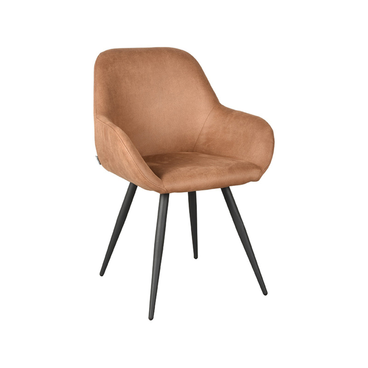 LABEL51 Dining room chair Fender - Cognac - Microfiber | 2 pieces