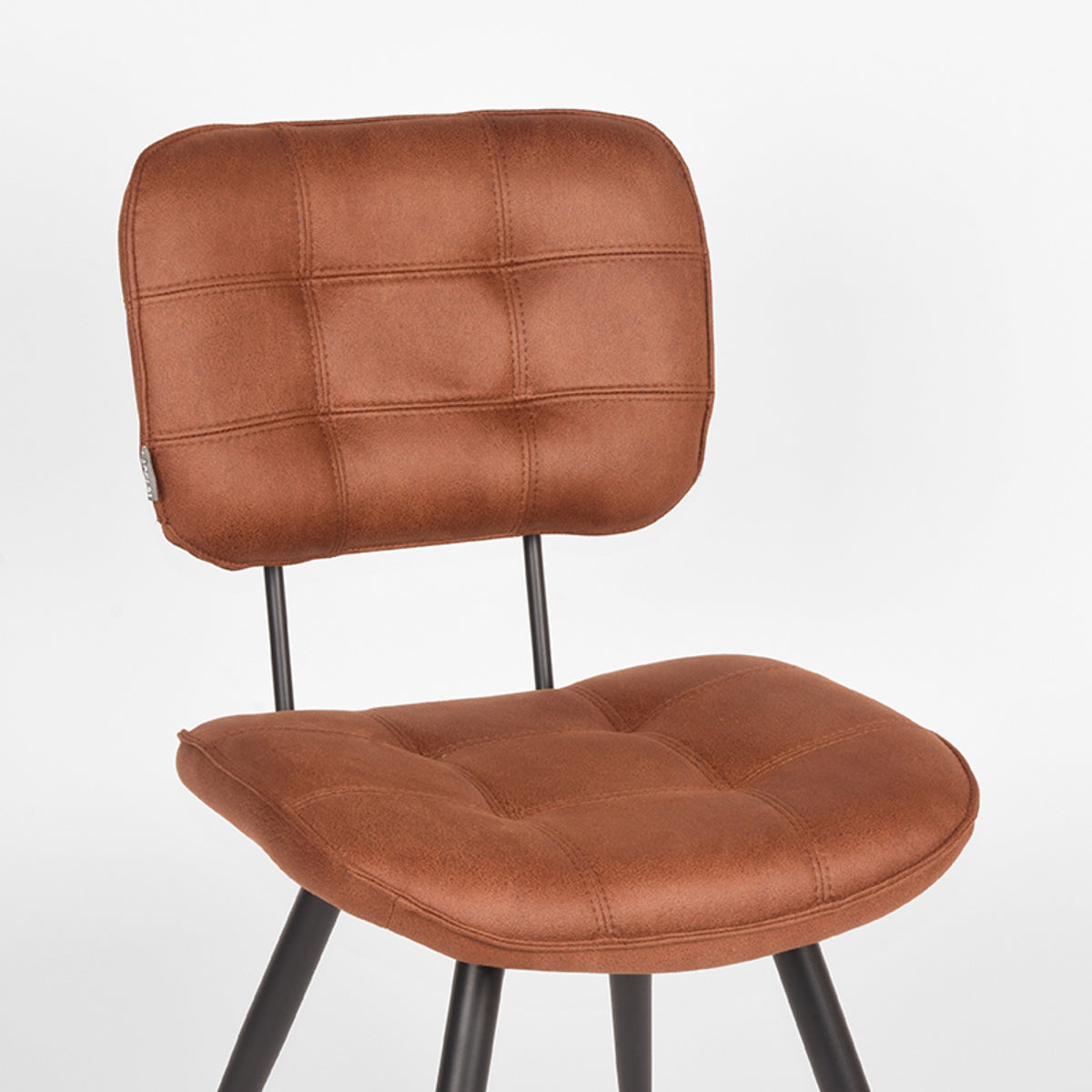 LABEL51 Dining room chair Gus - Cognac - Microfiber | 2 pcs