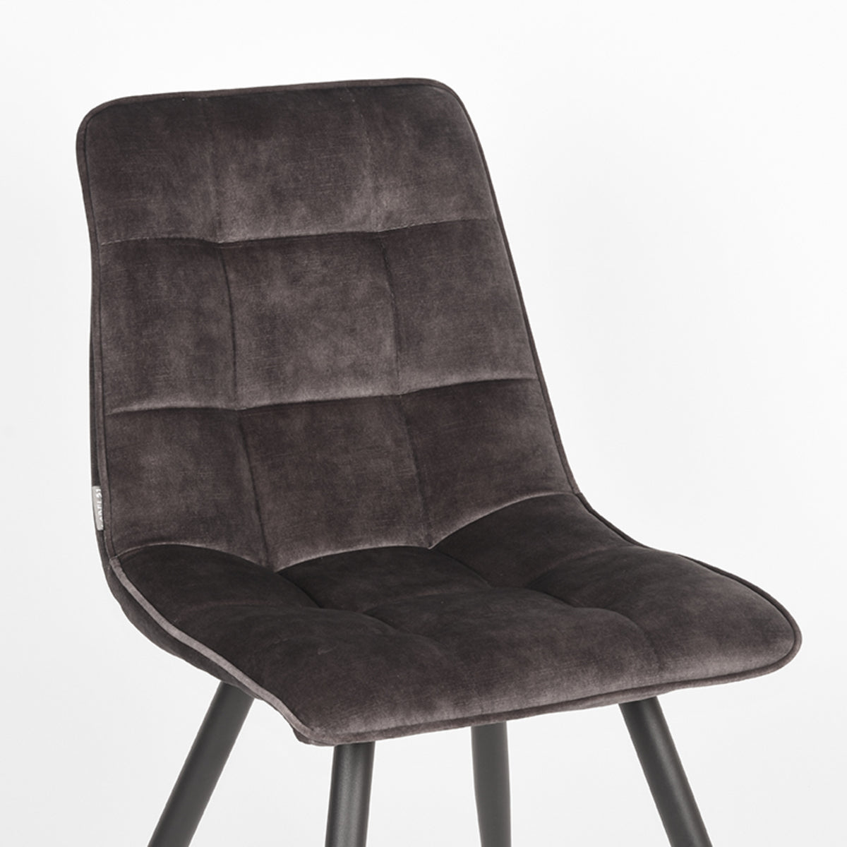 LABEL51 Dining room chair Jelt - Anthracite - Velours | 2 pieces