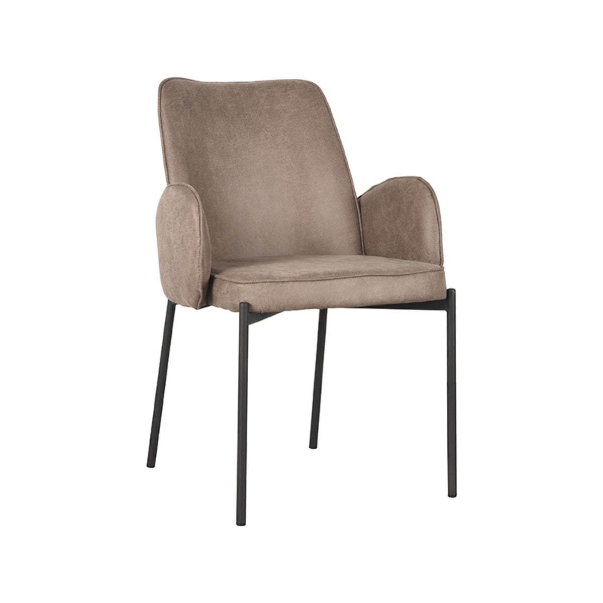 LABEL51 Dining room chair Joni - Taupe - Microfiber | 2 pcs
