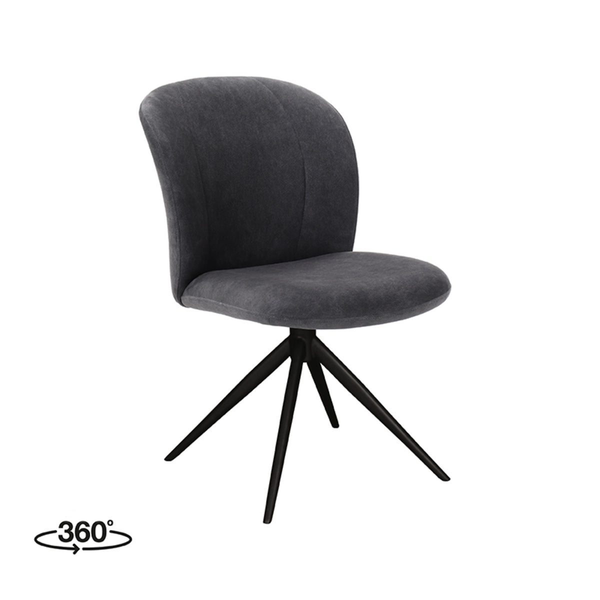 LABEL51 Dining room chair Kimo - Anthracite - Cosmo - Black