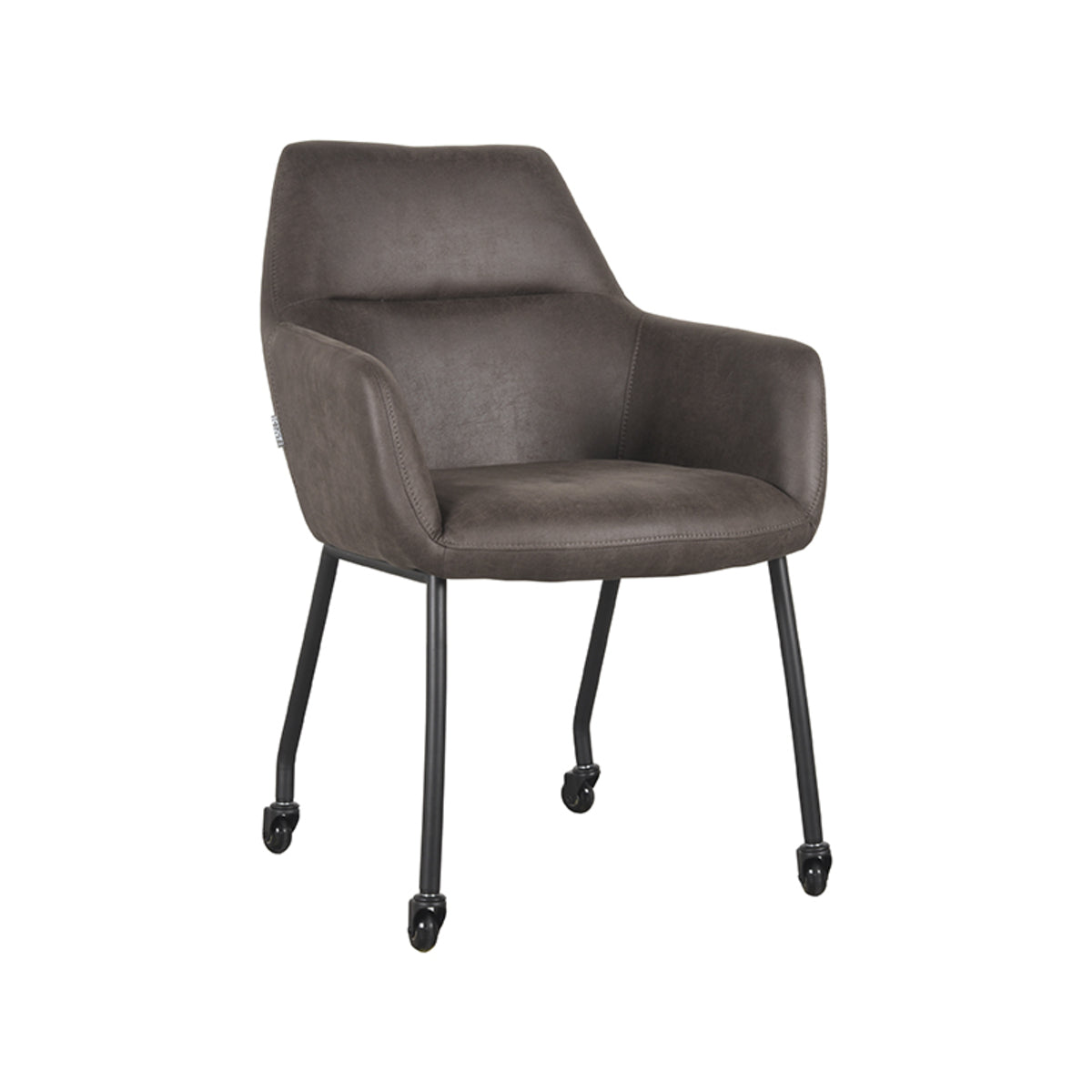 LABEL51 Dining room chair Lenny - Anthracite - Microfiber | 2 pieces