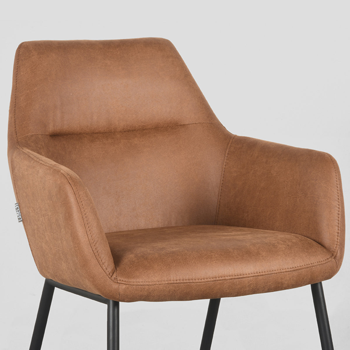 LABEL51 Dining room chair Lenny - Cognac - Microfiber | 2 pieces