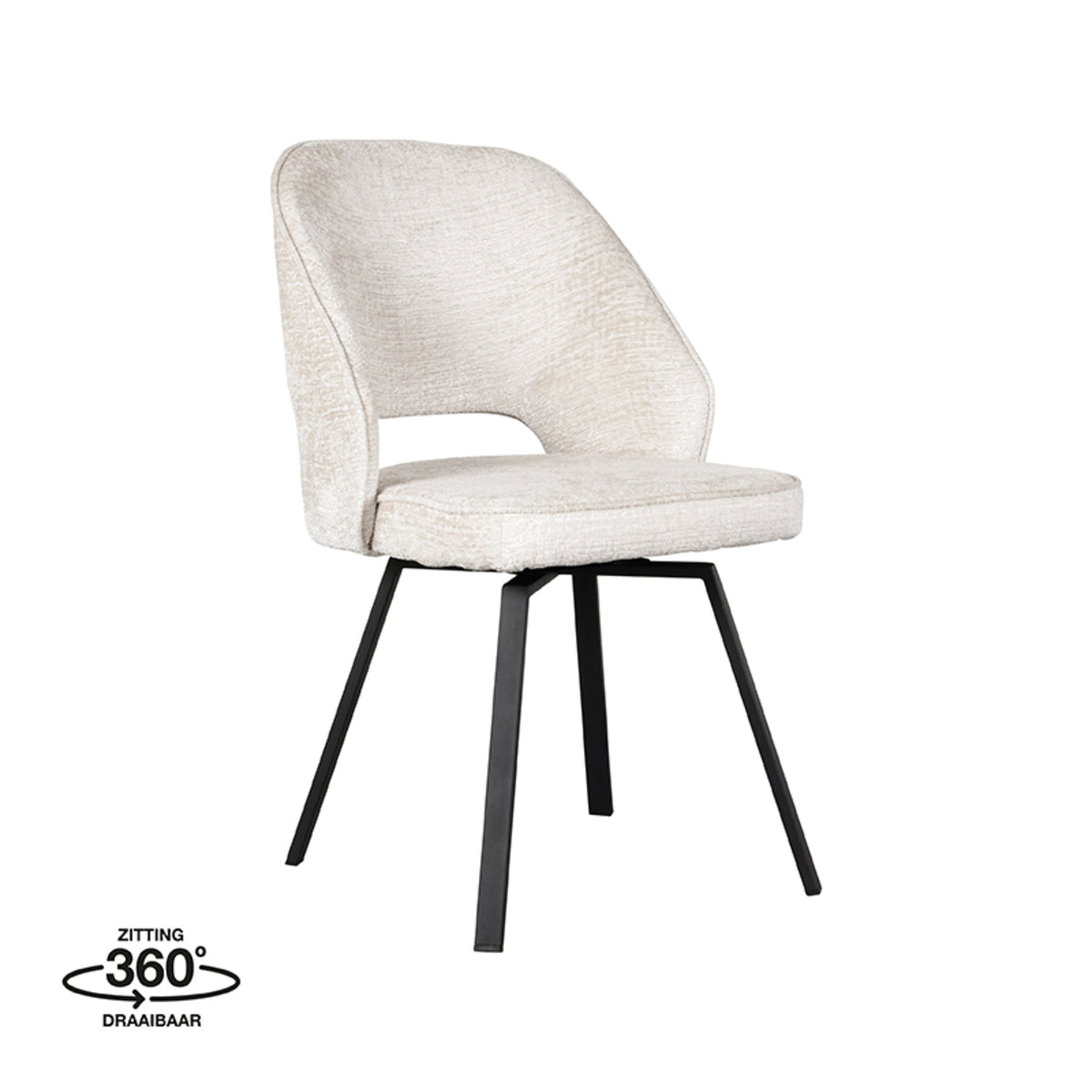 LABEL51 Lewis dining room chair - Cream - Velvet | 2 pcs