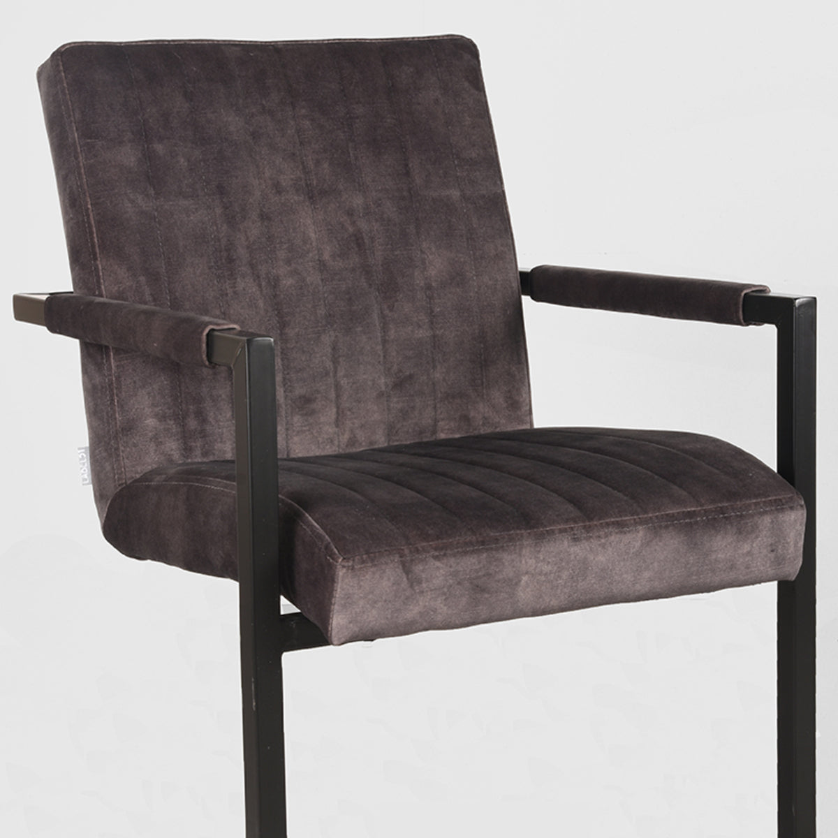 LABEL51 Dining room chair Milo - Anthracite - Velours | 2 pieces