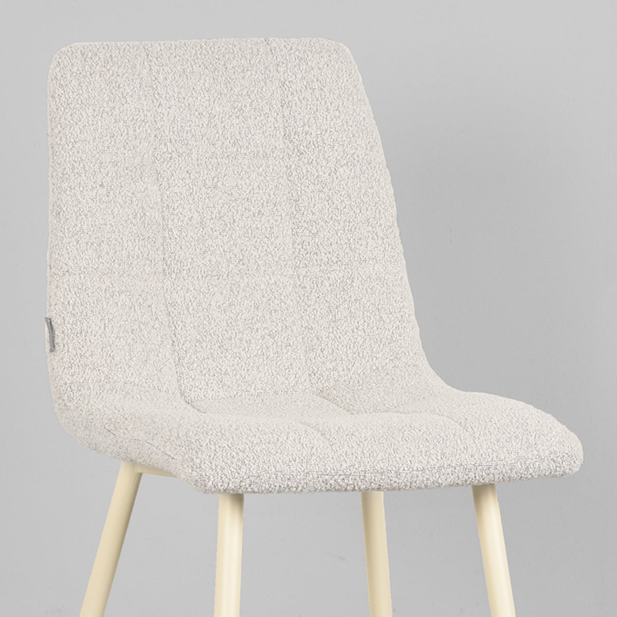 LABEL51 Dining room chair Nino - White - Boucle | 2 pcs