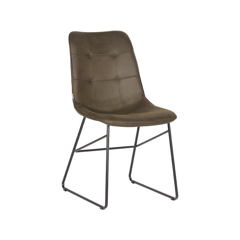 LABEL51 Dining room chair Slim - Army green - Microfiber | 2 pieces