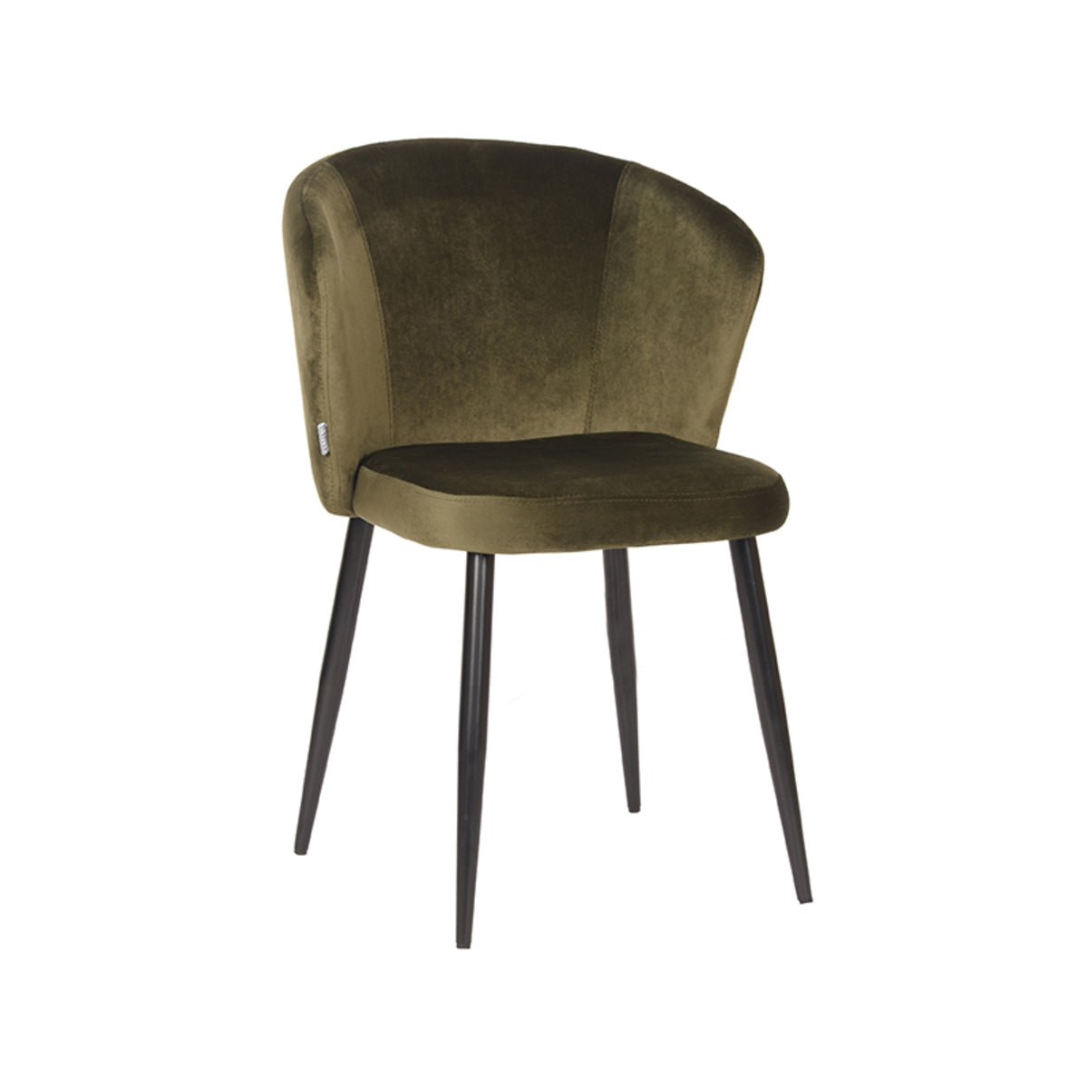 LABEL51 Dining room chair Wave - Army green - Velvet | 2 pieces