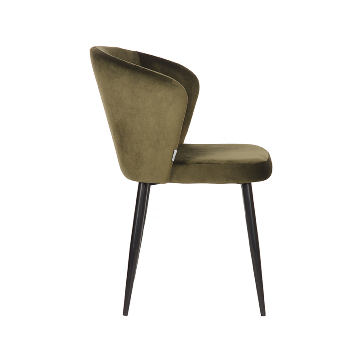 LABEL51 Dining room chair Wave - Army green - Velvet | 2 pieces