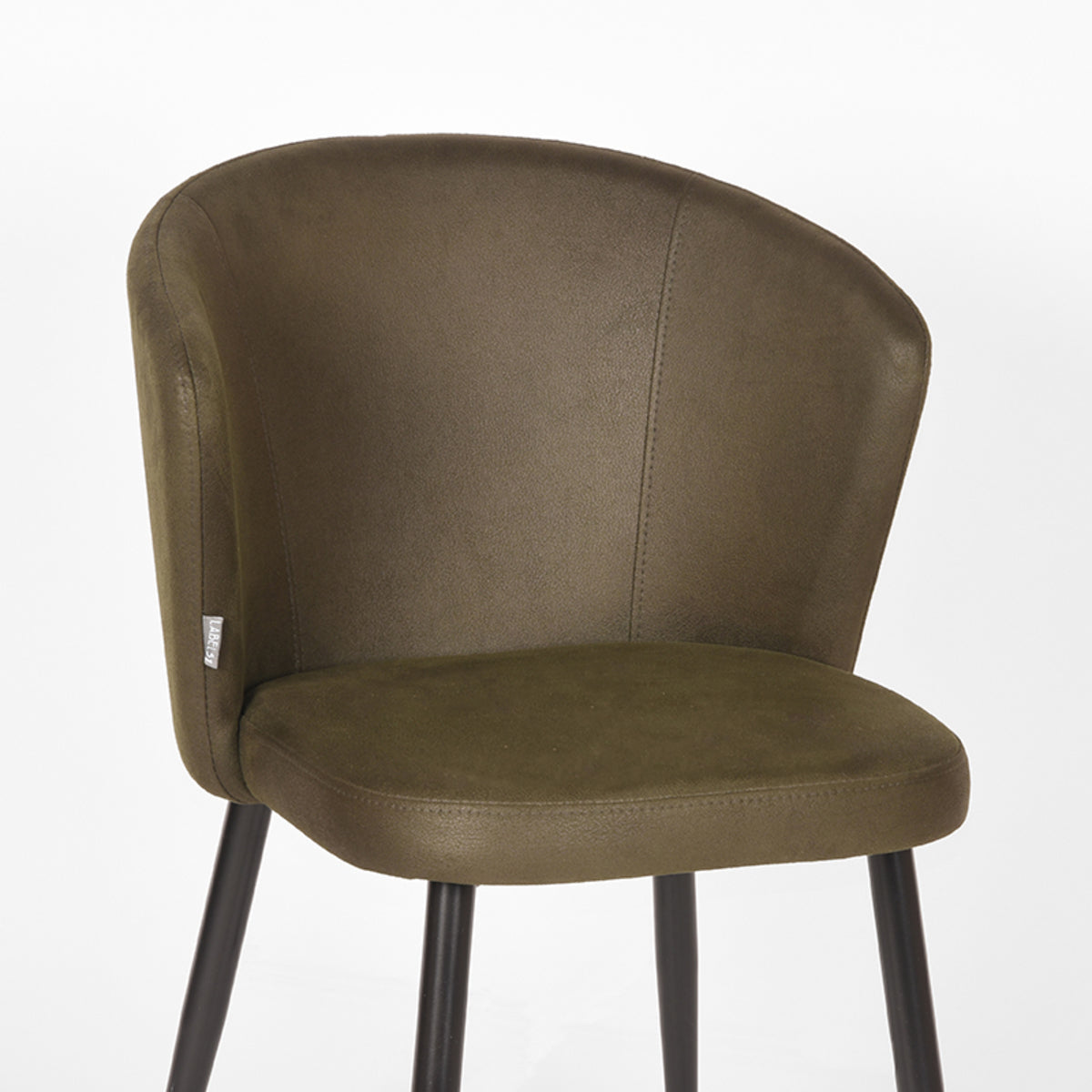 LABEL51 Dining room chair Wave - Army green - Microfiber | 2 pieces