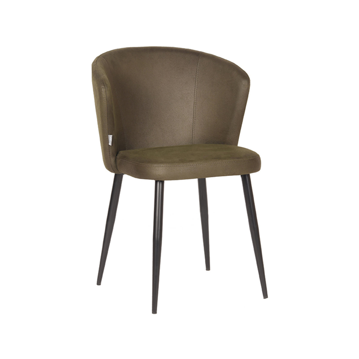 LABEL51 Dining room chair Wave - Army green - Microfiber | 2 pieces