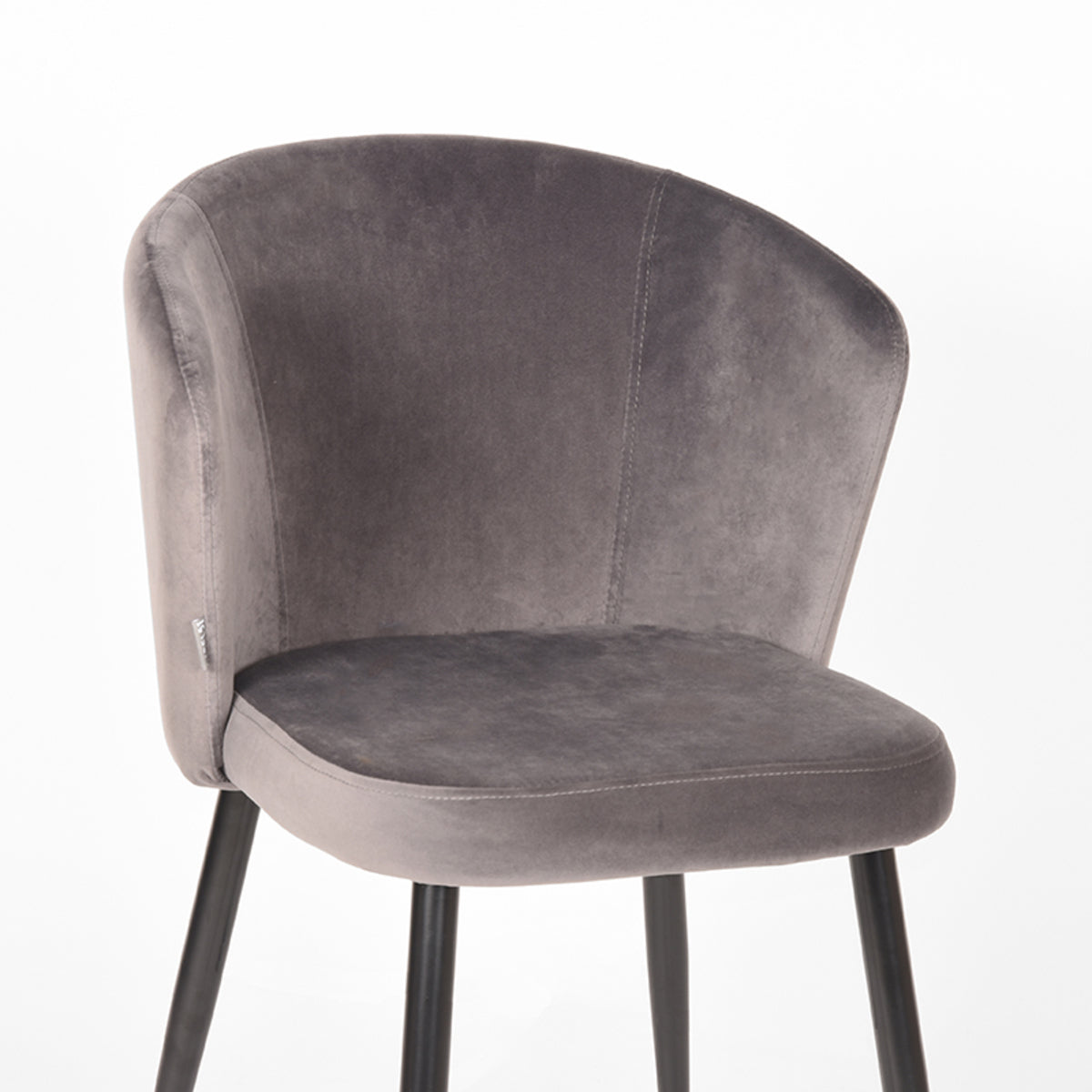 LABEL51 Dining room chair Wave - Gray - Velvet | 2 pcs