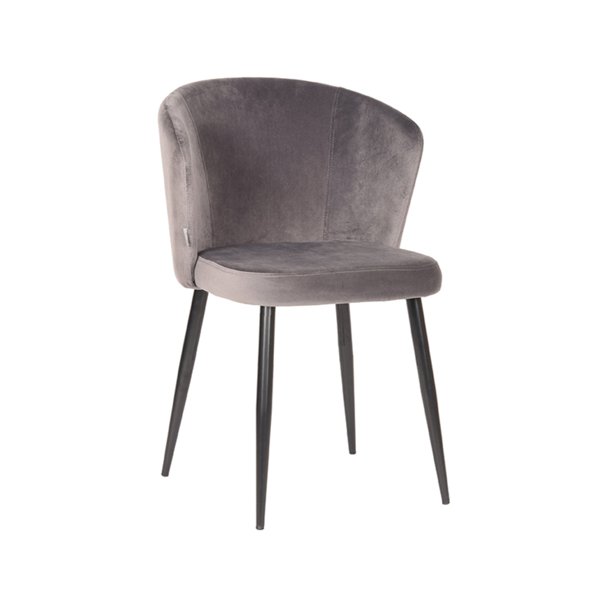 LABEL51 Dining room chair Wave - Gray - Velvet | 2 pcs