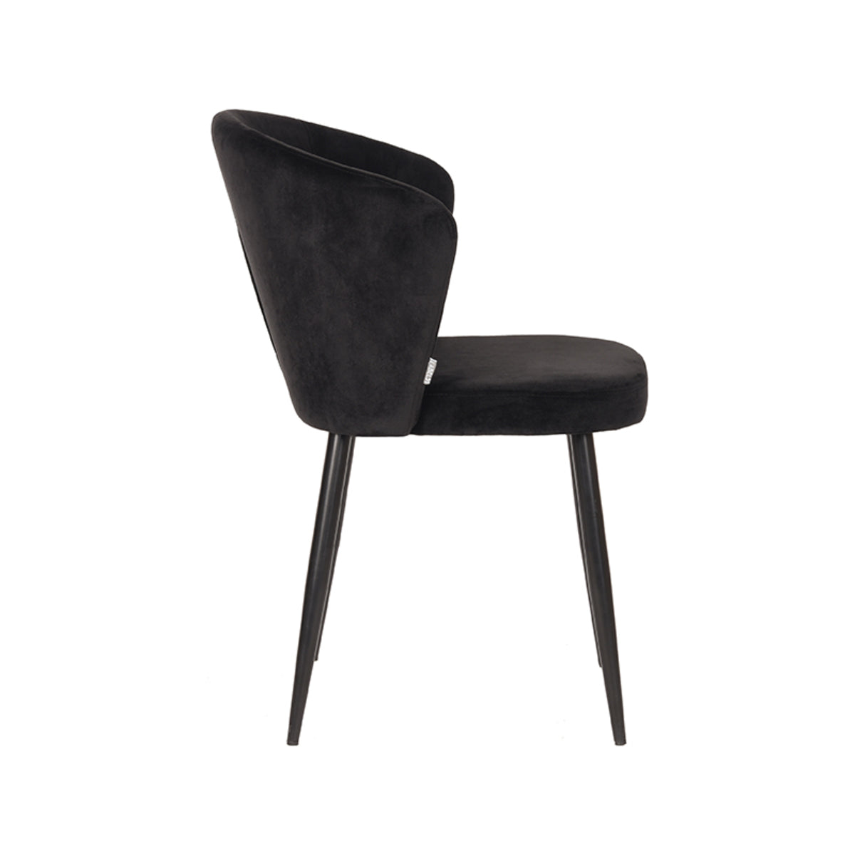 LABEL51 Dining room chair Wave - Black - Velvet | 2 pcs