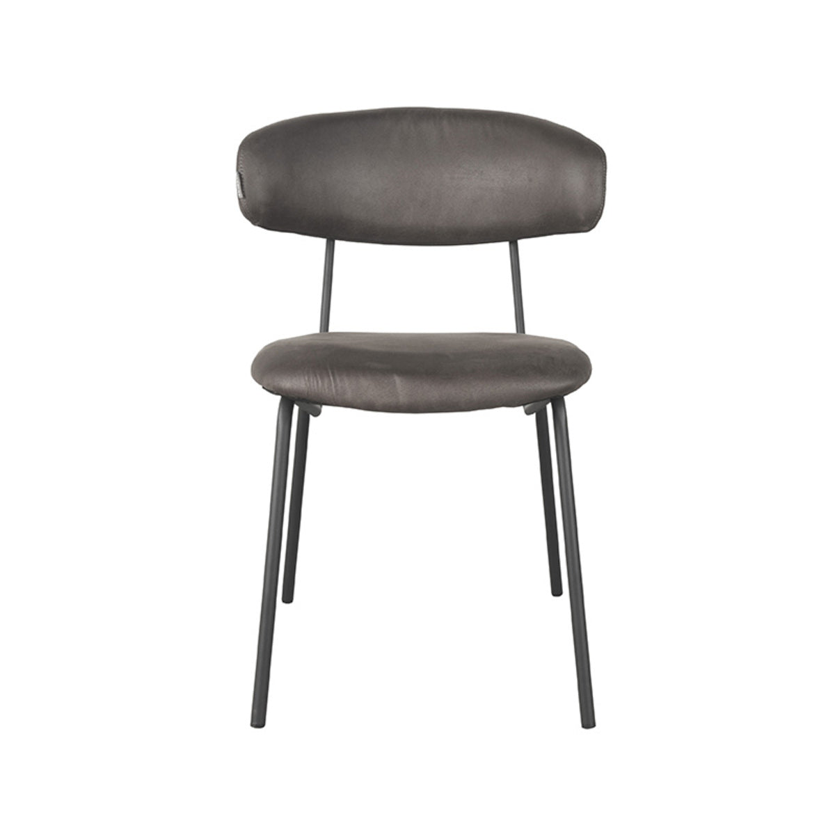 LABEL51 Dining room chair Zack - Anthracite - Microfiber | 2 pieces