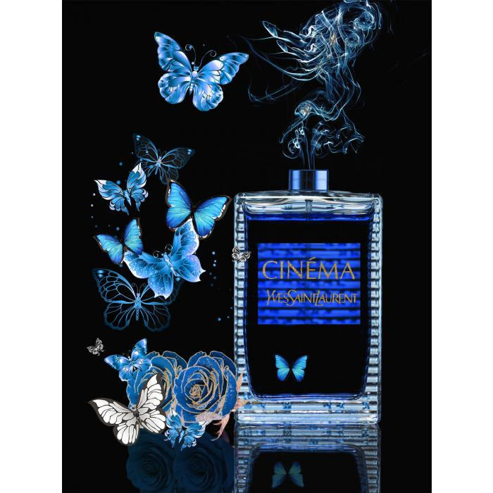 Blue Mystery | Glasschilderij met goudfolie 60x80cm