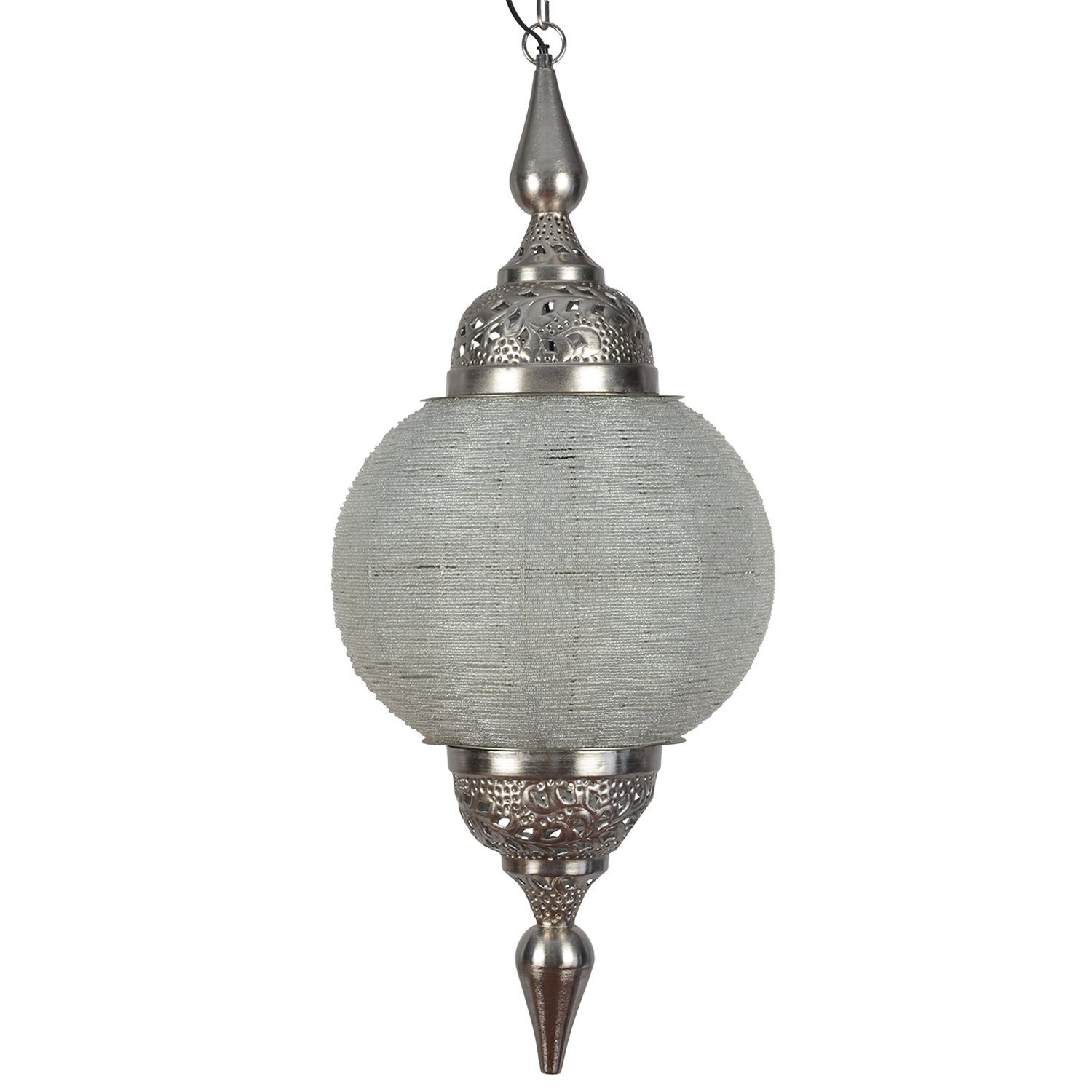 Hanglamp Arabesque bol groot zilver
