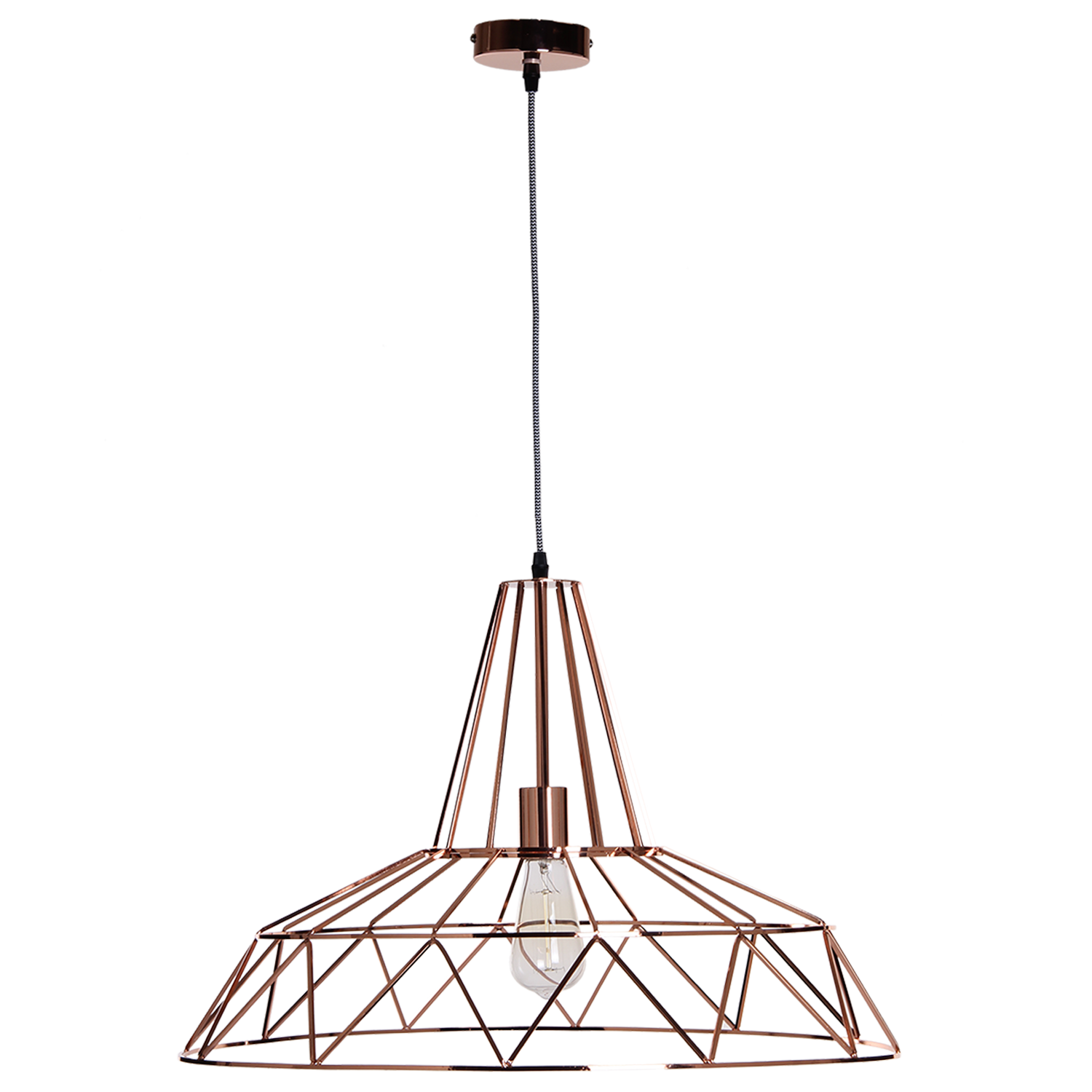 Hanglamp Kaya 60 cm 1 Lichts Glans Koper Modern